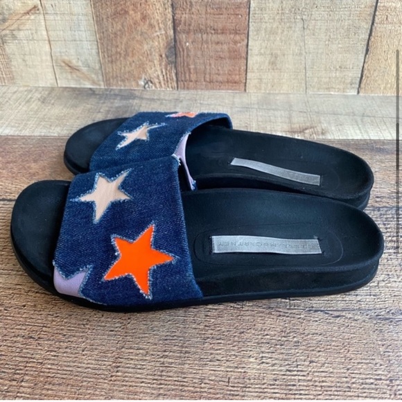 Stella McCartney Star Denim Loafer Slides Size 7 Authentic - Picture 4 of 10
